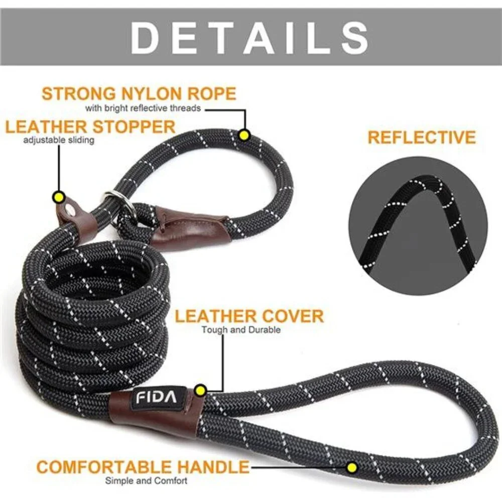 Durable Slip Lead Dog Leash, 6 FT x 1/2